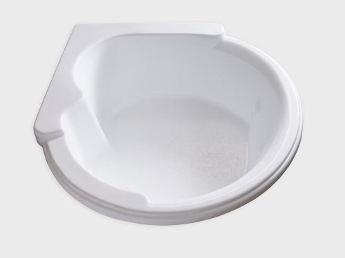 CW6464 white round drop in corner tub no jets carver bathtubs