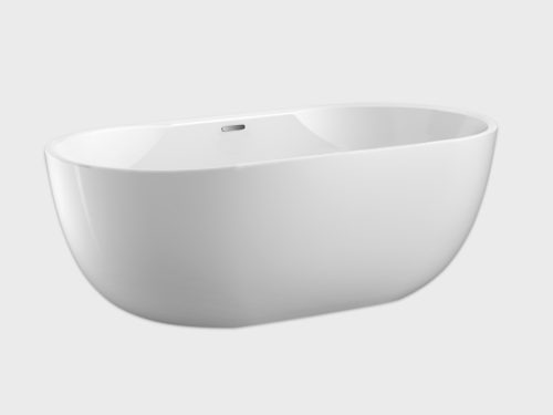 Aiden 65"x29" white side view freestanding soaking tub carver bathtubs