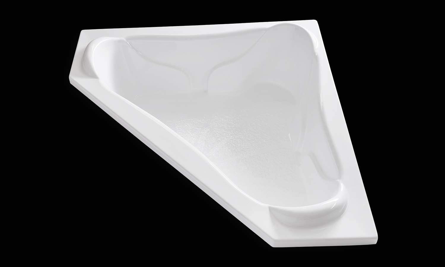 NW7272 white drop in corner tub no jets carver bathtubs