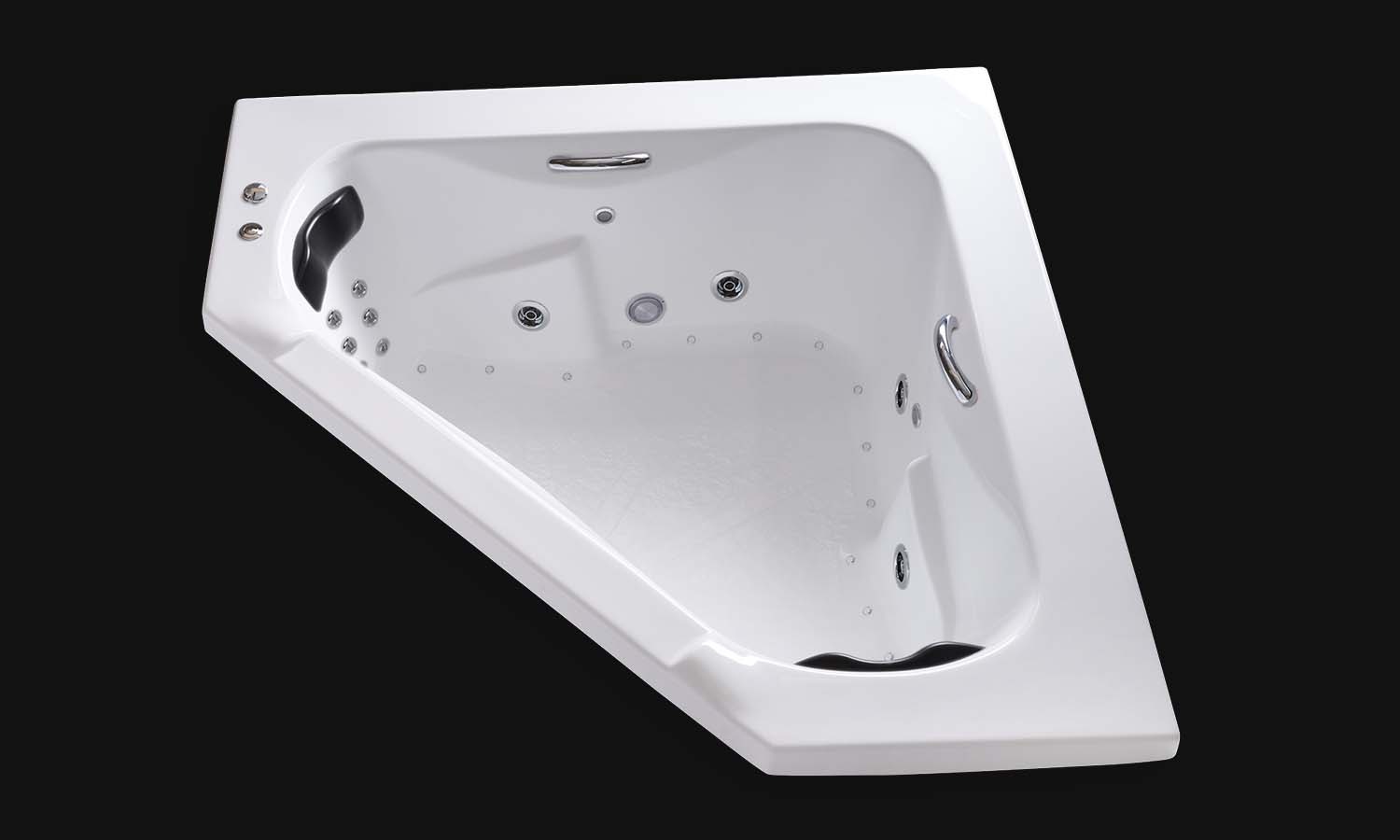 CT6060 white drop in corner tub with whirlpool jets lights and air carver bathtubs