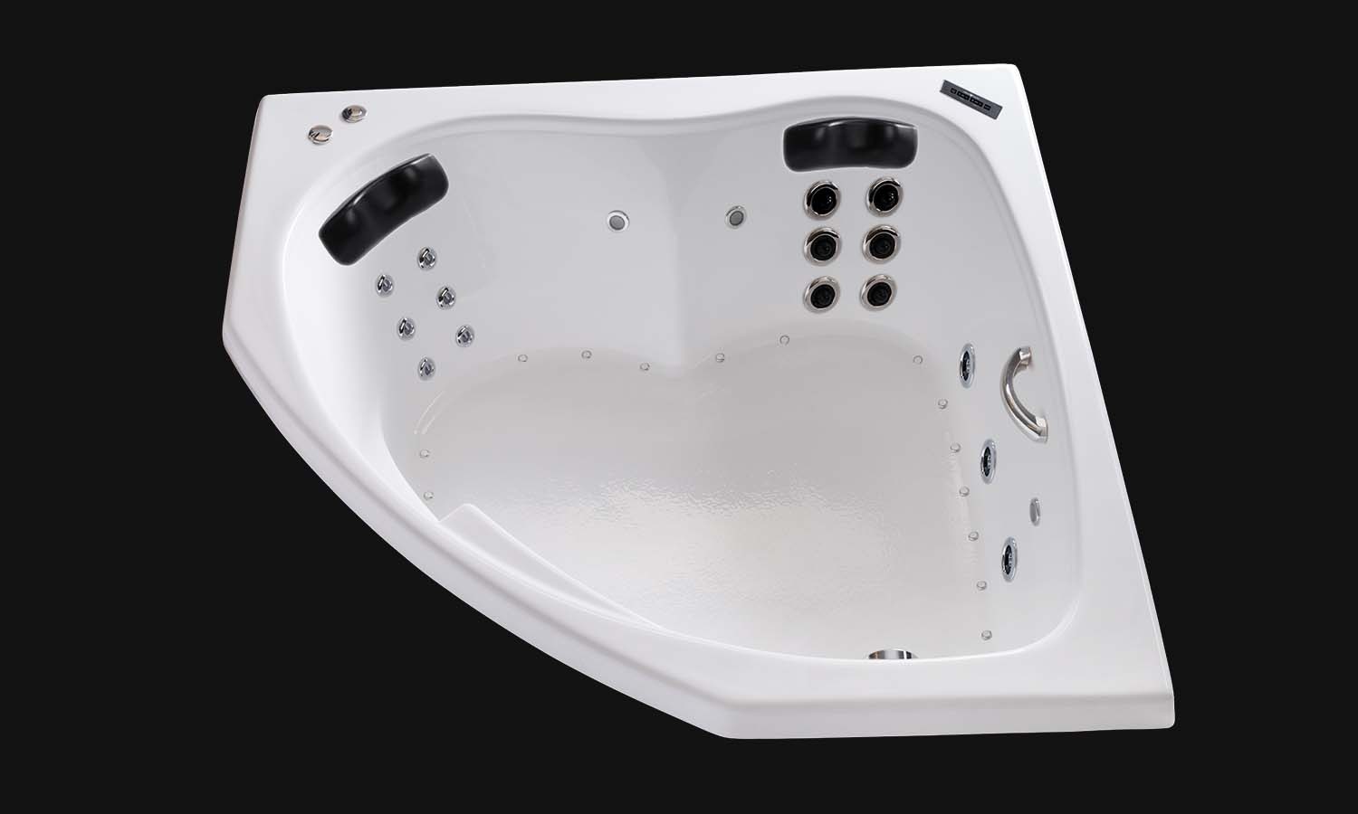 SKC5555 white drop in corner tub with whirlpool jets lights and air carver bathtubs