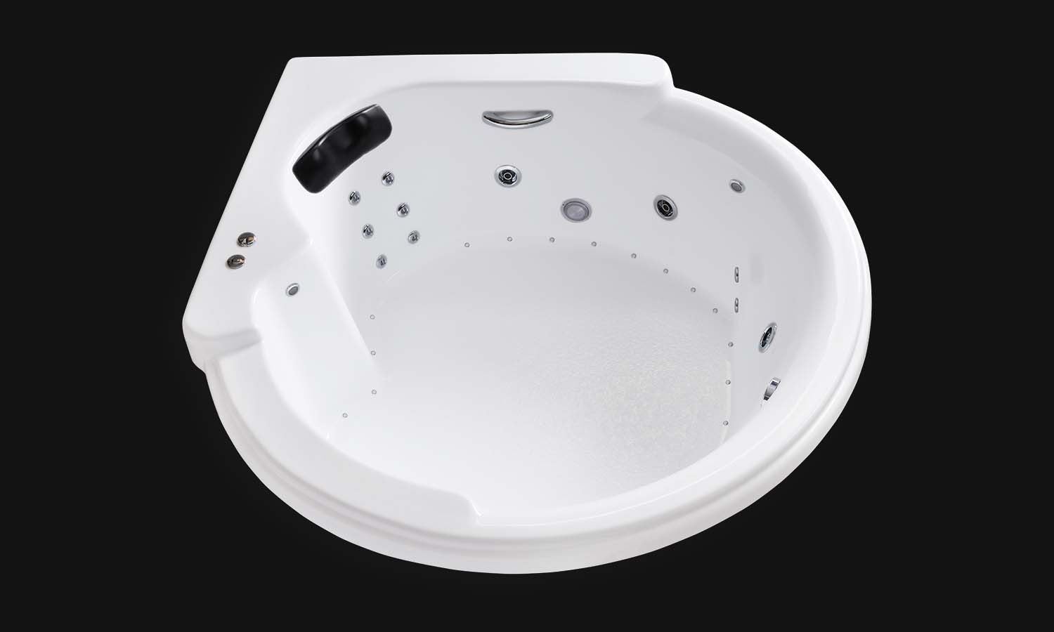 CW6464 white drop in round tub with whirlpool jets lights and air carver bathtubs