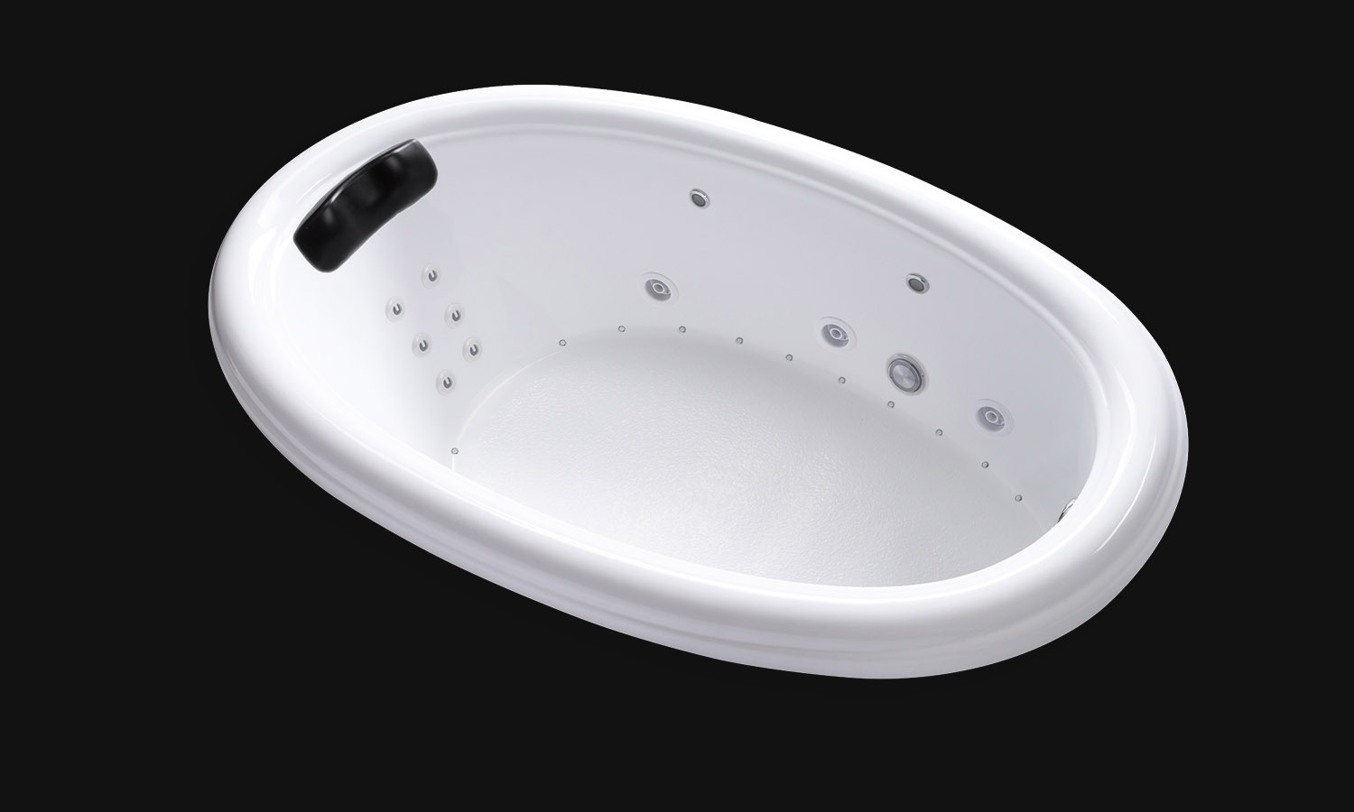 SOD6941 white drop in circular tub with whirlpool jets lights and air carver bathtubs