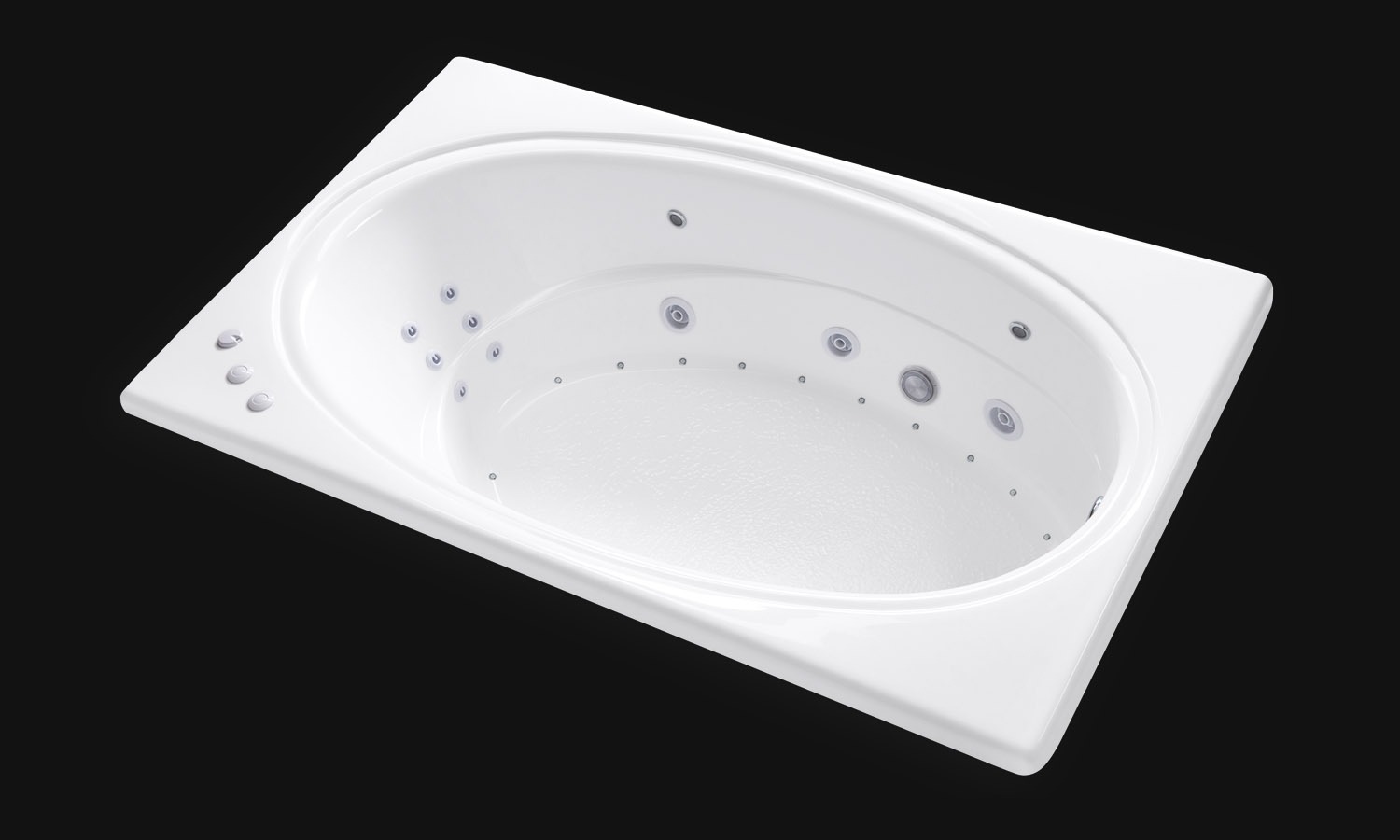 SR7242 white drop in tub with whirlpool jets lights and air carver bathtubs