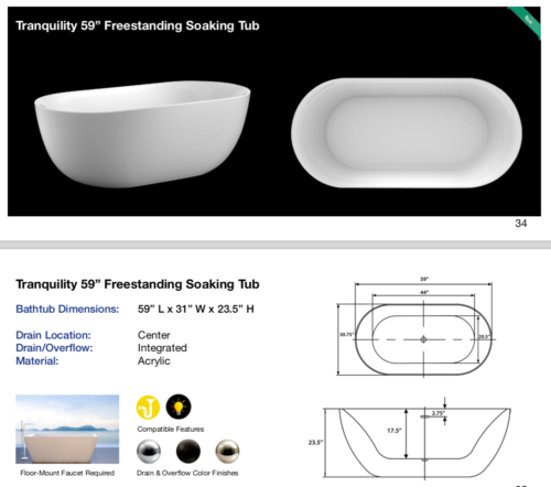 Tranquility  59" White Freestanding Bathtub - Image 5