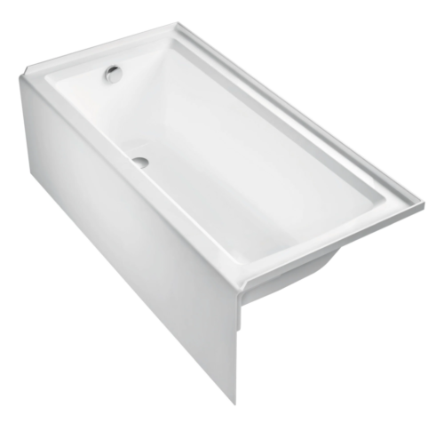 ALL6032 Alcove 60" x 32"  White Bathtub, Left End Drain