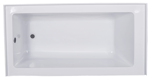 ALL6030 Alcove Bathtub 60" x 30" White, Left End Drain - Image 2