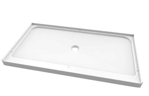 SP6034 White Rectangle Center Drain Shower Pan - Image 4